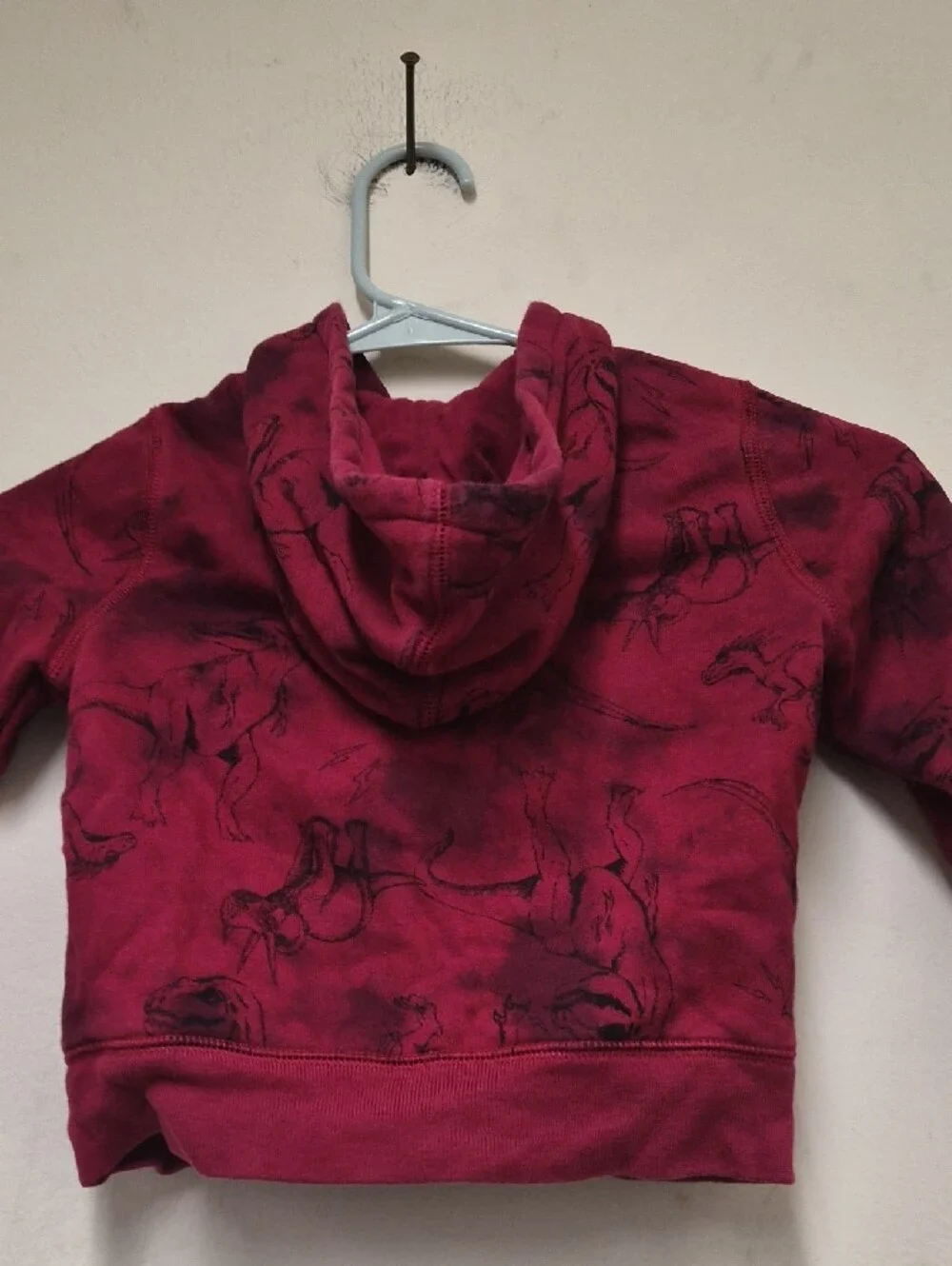GAP Kids Maroon Animal-Print Zip Hoodie Size 3